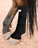 ICEHOF Kühl-Gamaschen Pferd (Fester Halt) - Angenehmes Obermaterial - 2 abnehmbare Kühlakkus und Bandage waschbar - Kühlgamasche Auch schützende Funktion - Kühlbandage für Pferde (1 Stück)