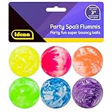 Idena 40434 Partyspaß Flummis, 6 Stück, in leuchtendem pink, lila, blau, grün, gelb und orange, aus stabilem Hartgummi, Durchmesser ca. 3 cm