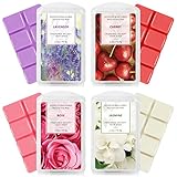SCENTORINI Duftwachs Wax Melts, Sojawachs Duftwachswürfel, Enthält Jasmin, Lavendel, Kirsche, Rose Duft, Geschenk Set für Raumdüfte, Hochzeiten, Geburtstag, Valentinstag, Weihnachten, Duftlampen