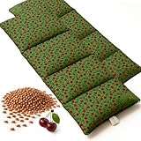 Strauss Home® Kirschkernkissen Mikrowelle, Körnerkissen Mikrowelle, Kirschkernkissen Nacken Schulter, Baumwollstoff 50x20cm (2er 70 Grün)