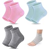 3 Paar Gel Fersen Socken,Feuchtigkeitsspendende Socken Weiche Lüften Gel Ferse Socken Offene Zehensocken für Trockene Harte Gerissene Haut Befeuchtende Tagesnachtpflege Haut