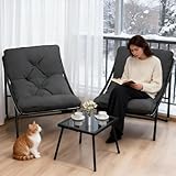 Balkonmöbel Set 3 teilig, Terrassenmöbel 2 Stühle mit Sitzkissen und Tisch, Gartentisch mit Stühlen, Balcony Furniture, Balkonmöbel Set für Kleinen Balkon, für Terrasse, Balkon (Grau, ‎90 x 69 x 80CM)