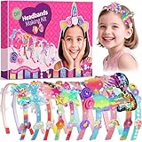 Pourbibi Haarreifen Mädchen,Haarband-Bastelset für Mädchen,Mädchen Spielzeug, Haarschmuck Basteln Mädchen ab 3 Jahre,Geschenk Mädchen 4 5 6 7 8 Jahre,Geburtstagsgeschenk für Mädchen 3-12