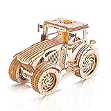GuDoQi 3D Holz Puzzle, Modell Traktor mit Gummibandmotor, Holzbausatz zu Bauen, DIY Montage Holzpuzzle, Bastelset, Geburtstags Geschenk aus Holz fur Erwachsene Männer Jugendliche