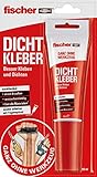 fischer DICHT KLEBER 80 ml, Kleb- & Dichtstoff in Weiß, zum Verkleben und Abdichten, wasserbeständiger Universalkleber, handliche Tube, Verwendung ohne Werkzeug