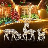 LED Rentier Figur Beleuchtet Außen,LED Rentier Mit Schlitten Beleuchtet,Weihnachtsbeleuchtung Hirsch Deko Weihnachten,Beleuchtete Rentier Weihnachtsfigur,Weihnachtsdeko