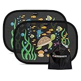 Systemoto Auto Sonnenschutz Baby mit UV Schutz (2er Set) - Autofenster Sonnenschutz für Kinder mit süßen Tier Motiven (Sea Life)