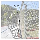 VXHCS 304 Edelstahl-Seilnetz, Flexibles Seil-Geländer-Netz, 10cm/2mm Treppenzaun-Maschendraht, Dehnbares Balustraden-Füllgitter (1.2x3m/3.9x9.8ft)