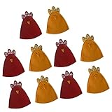 Fenteer Lustige Eierwärmer Weihnachten Mini Küken Rot mit Vliesstoffe witzige Frühstückstisch Deko Brunch Geschenk Ei Warmhalter 10St.