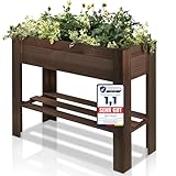 PATKAR® Hochbeet Holz [RÜCKENSCHONENDE HÖHE] - Premium Hochbeet Balkon oder Garten (Made in Europe) - Pflanzkasten Hochbeete-Kit - Kräuterbeet Balkon Hochbeet - Hochbeete für Garten Holz (1, Braun)