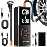 Elektrische Fahrradpumpe, 150PSI Akku Luftpumpe Fahrrad, wiederaufladbar Luftkompressor mit digitaler LED-Bildschirm, Elektrische Luftpumpe für Fahrrad, Auto, Motorrad, Ball