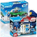 PLAYMOBIL 71591 Classic Polizeiauto 70498 Polizei jagt einen entflohenen Dieb – Spannende Verfolgungsjagden für kleine Gesetzeshüter!
