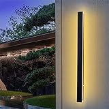 Garten Außenwandleuchten LED Streifen Außenwandleuchten IP65 Wasserdichte lange Patio Lampe Schwarz Aluminium Wandleuchte Nachtlicht auf und ab Eingangstür
