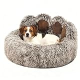 SHJOEE Flauschig Hundebett Katzenbett Bärentatzen-Design Hundekissen Katzenkissen Waschbar Hundekorb Katzenkorb Plüsch rutschfest Haustierbett Warm Schlafplatz für kleine mittelgroße Hunde/Katze/Hasen