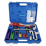 INREPRO Rohrbiegegerät Rohrbieger Rohrbiegemaschine bis 90 Winkel Ratschen Rohrbieger mit 7 Matrizen 6-22mm Rohrbiege-Set für Kupfer Aluminium Dünnwandigen Edelstahl PVC