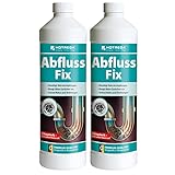 HOTREGA Abfluss Fix 2x 1 Liter Konzentrat | Rohrreiniger gegen Haare, Fett & Verstopfungen | Geruchlos, schnelle Wirkung | Für Küche, Dusche, WC & Bad