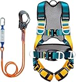 Magicbox Fallschutz Auffanggurt mit Verdickte Lendenwirbelstütze für Outdoor Baumklettern Bergsteigen Rettungsdienst Fallschutz Auffanggurt Absturzsicherung Sicherheitsgurt Set