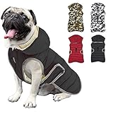 Etechydra Reflektierend Hundejacke with Abnehmbarem Hut, wasserdichte Winter Fleece Warme Jacke Hundemantel, Hund Jacken Mantel Hundejacke für Kleine Mittelere und Große Hunde, Schwarz，M