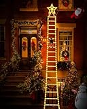 LED Weihnachtsmann Leiter Lichterkette,3 Meter LED Weihnachtsbeleuchtung Außen,315 LEDs Lichterkette Weihnachtsbaum Fenster 8 Modi Warmweiß Weihnachten Deko mit Timer für Weihnachten,Terrasse Garten