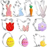 BELSVOR Set mit 10 Ausstechformen Ostern, Ausstecher Ostern aus Edelstahl, Ostern Ausstechformen für Dekoration Keks/Kuchen/Plätzchen/Gebäck, Keksausstecher Ostern 10 Stück