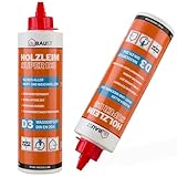 2x dubaust WOD24 Schnelltrocknender D3 Holzleim, wasserfest, für Hartholz und Weichholz, weiss - nach dem Aushärten transparent 500g Flasche