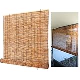 Bambus Rollo Outdoor Wetterfest Bambusrollo für Außen Jalousien Lichtfilter Bambus Raffrollo Schilf Vorhang 90x200cm 120x160cm 100x140cm Rollo Bambus für Balkon Garten ( Size : 90cm Breit x 200cm Hoch
