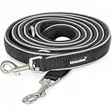 Rudelkönig Führleine Paola - 2,30m Länge - Verstellbare Hundeleine große & mittelgroße Hunde - Reflektierende Hunde Leine in schwarz