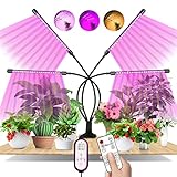 EWEIMA Pflanzenlampe, 80 LEDs Pflanzenlicht mit Zeitschaltuhr 4/8/12 Std, 4 Köpfe Grow Light 3 Lichter Modi und 10 Arten von Helligkeit, Pflanzenlampe LED Vollspektrum für Verschiedene Pflanzen