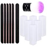 metagio 12 Stück Nagelfeile Buffer Schleifblöcke Polierblöcke Set, 6 Stück Nagelpolierblock+ 6 Stück Nagelfeilen, Nagelfeile Block Nagelkunst Maniküre Werkzeug mit 1 Nail Art Staubpinsel