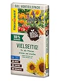 Floragard Bio-Erde Vielseitig 1x50 Liter - Universalerde für alle Pflanzen drinnen und draußen - torffrei und vegan