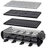 Syntrox Germany Design Raclette Liestal mit 4 Grillplatten und Heißem Stein für 8 Personen Grill