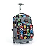 Tilami Rucksack mit Rollen, 45,7 cm, für Schule, Studenten, Reisen, Jungen und Mädchen, Sportbälle, One_Size, Laptop
