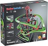 fischertechnik 536621 Kugelbahn Dynamic L² mit 4,5m Streckenlänge Komplettset inklusive Motor für Kinder ab 9 Jahren 3 ActionparcoursModelle und 4 Versuchsmodelle, Gelb