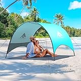Strandmuschel Strandzelt Sonnenschutz: Kompakt zusammenklappbar (43x10 cm), 360° Belüftung, große seitliche Aufbewahrungstasche, tragbarer UV-Schutz Windschutz Strand für den Strand