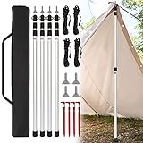 Daromigo 4er Set Teleskopstange Aluminium Verstellbares Teleskop 90-230 cm Zelt-Teleskopstangen Zeltstangen mit Aufbewahrungstasche für Vorzelt Wohnwagen Camping Planen