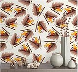 MEIZONGHUOJI Selbstklebend Tapete Vogelblätter Tapete 45 * 300Cm Selbstklebende Folie Abnehmbar Vinyl Klebefolie Wasserdicht Dekorfolie Für Wohnzimmer Schlafzimmer Küche Wand Möbel