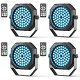 Rtktoup 4PCS 60 RGB LED Par Akku, 2200mAh Wiederaufladbares Stroboskop Partylicht mit Fernbedienung