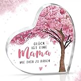 Geschenke für Mama, Mama Geschenk, Weihnachtsgeschenke für Mama von Tochter Sohn, Einzigartige Herzförmige Acryl Heimdekoration, Beste Mama Geschenk, Muttertag Geburtstags Geschenk für Mama