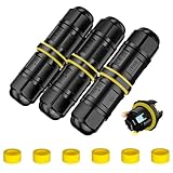 LustLocke Kabelverbinder Wasserdicht 3 Polig, IP68 Erdkabel Verbinder Wasserdicht für 4-12mm Kabel, Kabelverbinder IP68 3-Leiter mit Hebelklemme, 3 Stück Abzweigdose für Außenbereich