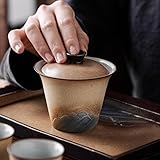 PVFRTGYHU 窑变苍山二才盖碗茶杯 Teetasse 单个不烫手抓壶高档家用陶瓷功夫茶具 Töpfe泡茶用品