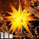 Charmofun 3D Weihnachtsstern Beleuchtet, 45CM PVC Herrnhuter Sterne mit Fernbedienung 10 Modi, Stern Beleuchtet außen, Weihnachtsdeko für Hochzeit Geburtstag Advent (1 Stück)