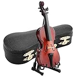5.5in Miniatur Cello, Holzinstrument Modell mit Fall Schreibtisch Display musikalische Geschenke Ornamente