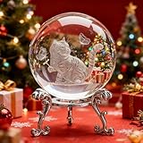 HD LIVING 3D Lasergravierte Katzen-Kristallkugel mit Schmetterling für die Hausdekoration