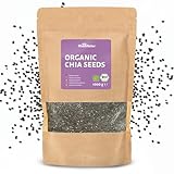 RheinNatur Bio Chia Samen 1 kg - 100% Bio Chiasamen - Reich an Proteinen, Ballaststoffen & Omega-3-Fettsäuren - Ideal für Salate, Joghurt, Müsli & Chia-Wasser - 1000 g Beutel