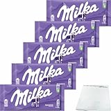 usy Bundle für Milka Alpenmilch Vollmilch Schokolade 5er Pack (5x90g Tafel) + usy Block