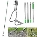 Gartenhacke, Garten Werkzeug Hand Hacke, 166cm Garten Hacke aus Eisen mit Abnehmbarem Griff, Verstellbare Unkrauthacke für den Garten für den Gemüseanbau, das Jäten und das Auflockern des Bodens