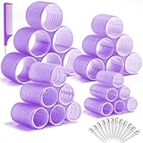Selizo 4 Größe Lockenwickler Groß Locken,48 Stücke Jumbo Groß Kleine Lockenwickler Set Selbsthaftend Hair Rollers 63 mm 44mm 35mm 25mm Haarwickler mit klammern für lange mittlere klein Haare