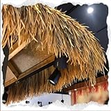 ZIUSFAC Mexikanische Palmgras-Rolle Simulation Palmschindel Palmdach 1m Strohrolle Entenboot Deko Dachschindel Simulierte Reetdach Für Party Hawaiianische(Pink)