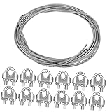 GALPADA 1Satz Drahtseilkabelklammern mit U Sattel Clips Stahlseil und Befestigungsklemmen für Zeltseile Wäscheleinen und Schattensegel Rostfreies Edelstahlmaterial