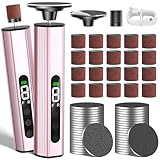 Hornhautentferner Elektrisch 60 Schleifpads – Elektrischer Hornhautentferner mit 9 Geschwindigkeiten & LED Display – Wiederaufladbare Hornhaut Entfernen zur Hornhautentfernung für Harte, Pink01